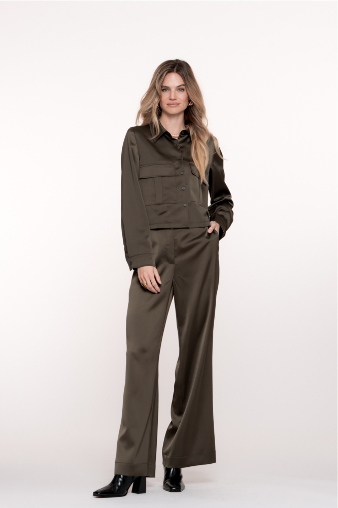 SATIN LOOK CROPPED JASJE 55571 21 Moss Green